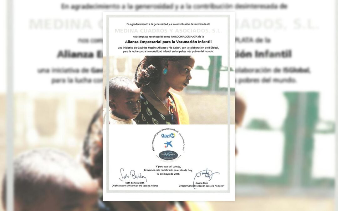 Medina Cuadros, Patrocinador Plata de la Alianza Empresarial para la Vacunación Infantil
